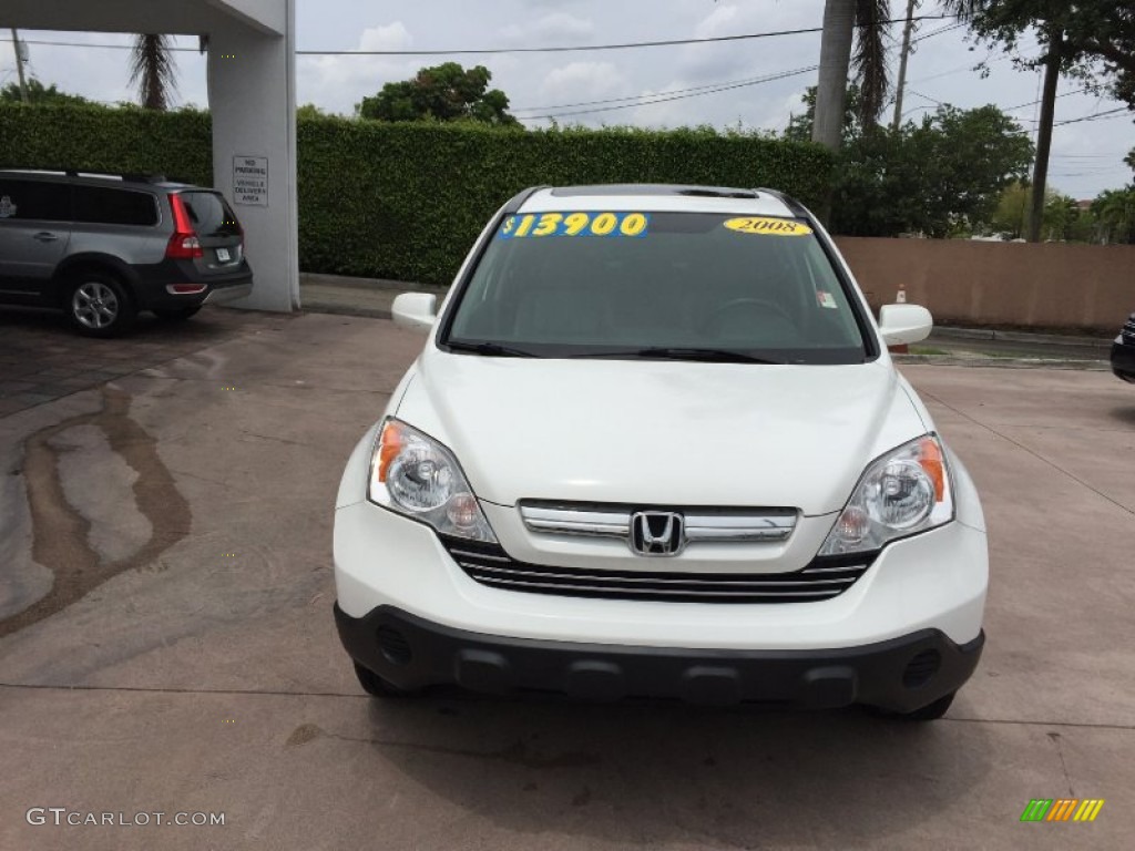 2008 CR-V EX-L - Taffeta White / Gray photo #8