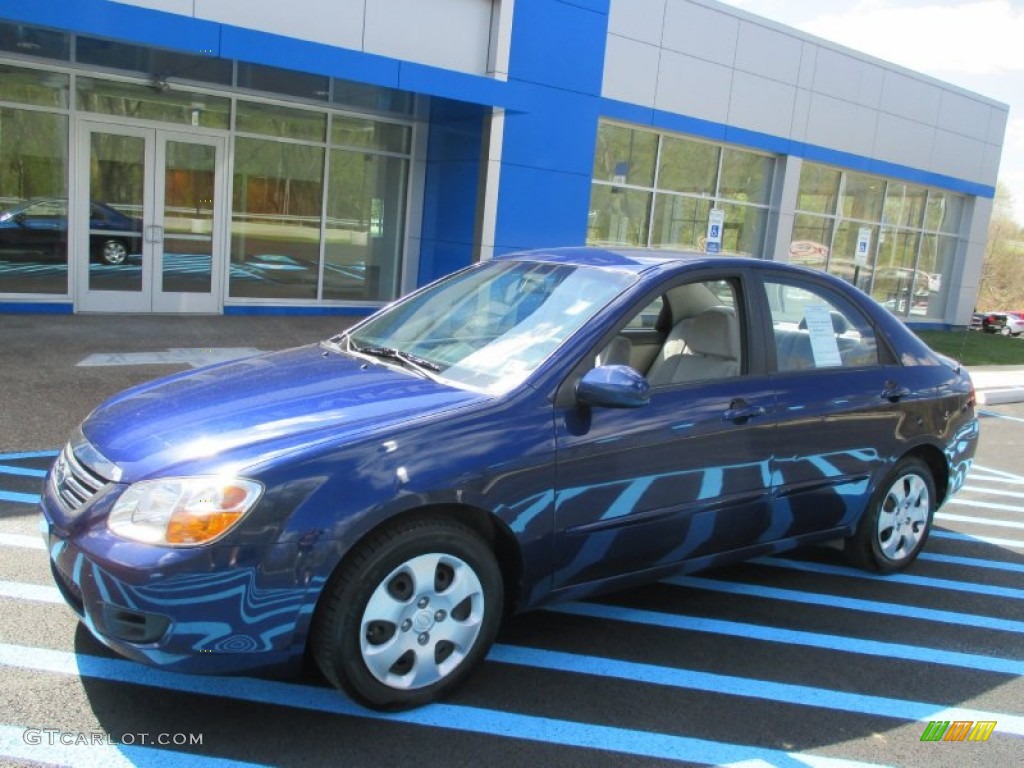 2008 Spectra EX Sedan - Deep Ocean Blue / Gray photo #1
