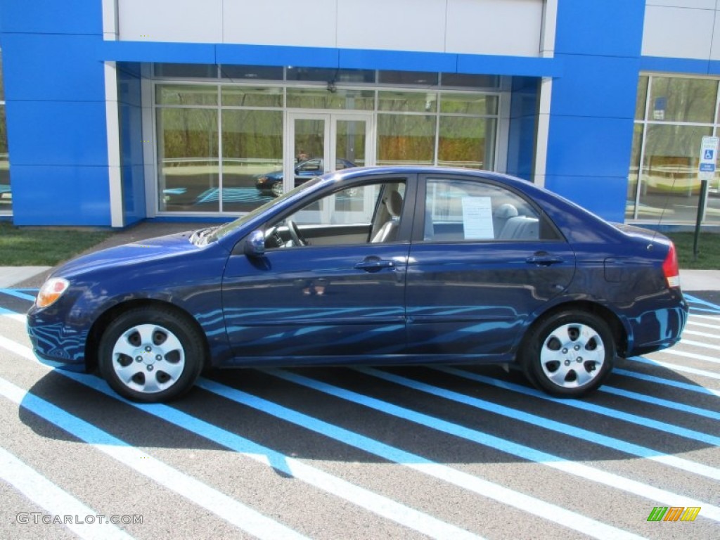 2008 Spectra EX Sedan - Deep Ocean Blue / Gray photo #2