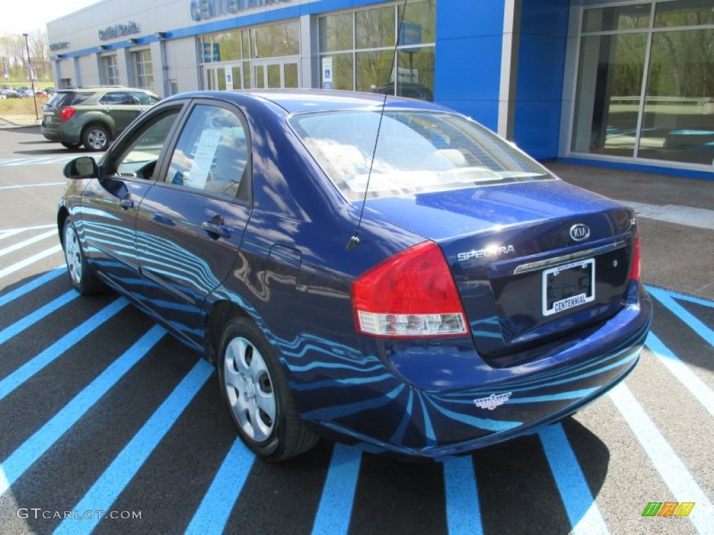 2008 Spectra EX Sedan - Deep Ocean Blue / Gray photo #4