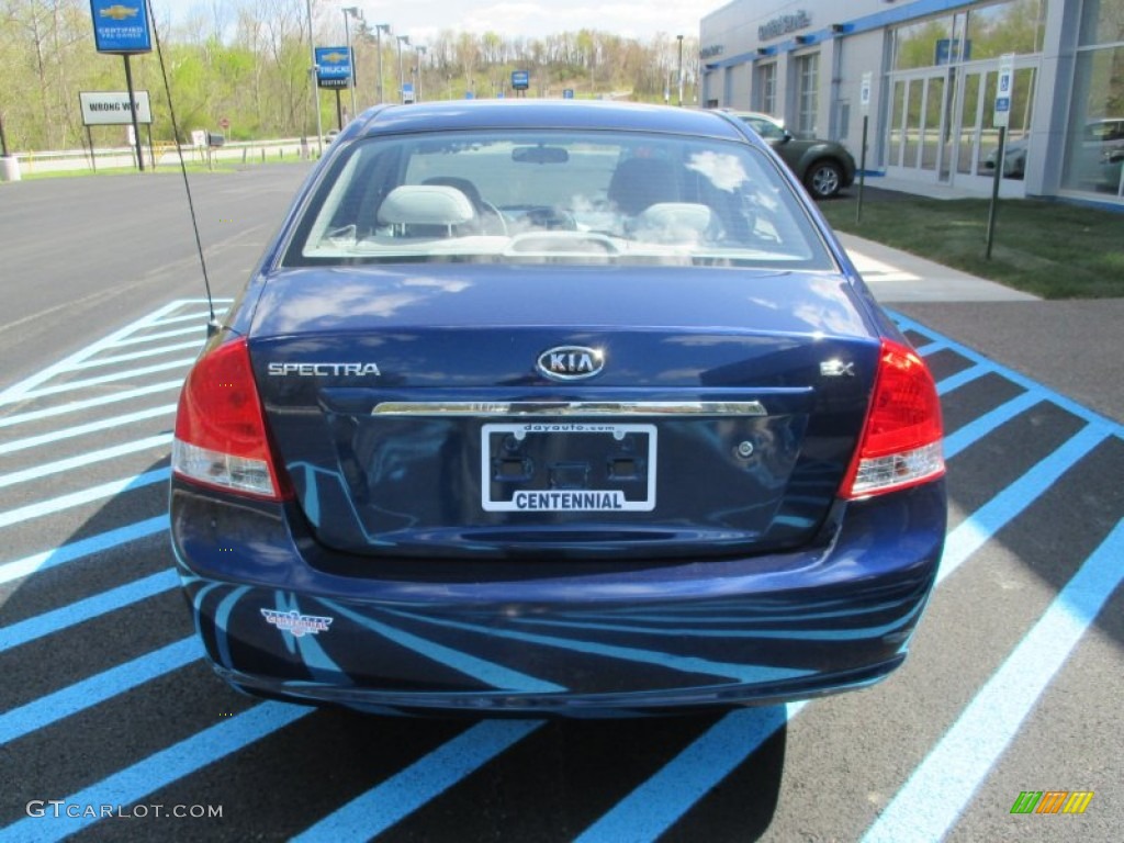 2008 Spectra EX Sedan - Deep Ocean Blue / Gray photo #5