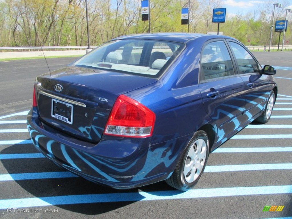 2008 Spectra EX Sedan - Deep Ocean Blue / Gray photo #7