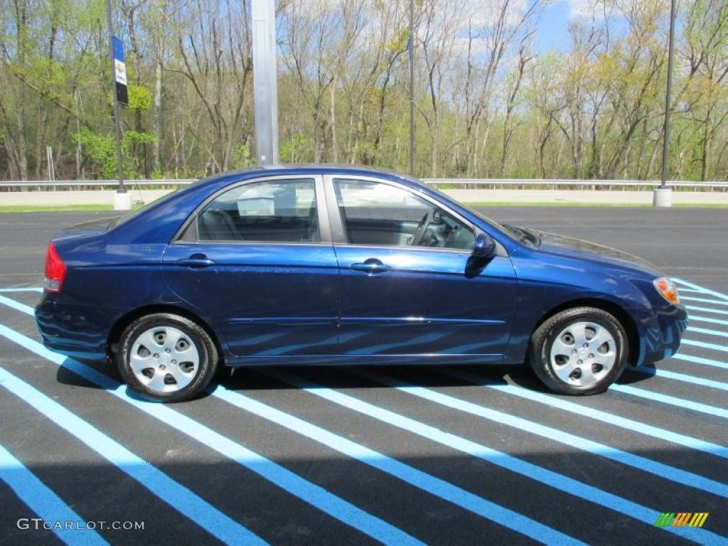 2008 Spectra EX Sedan - Deep Ocean Blue / Gray photo #9