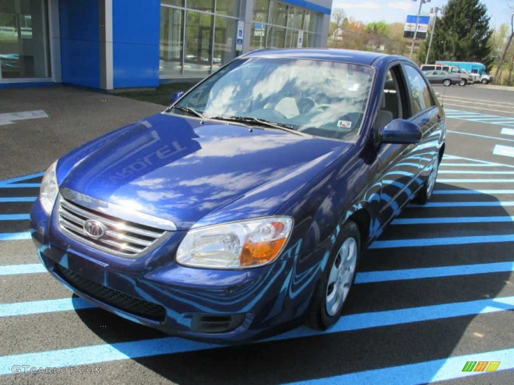 2008 Spectra EX Sedan - Deep Ocean Blue / Gray photo #13