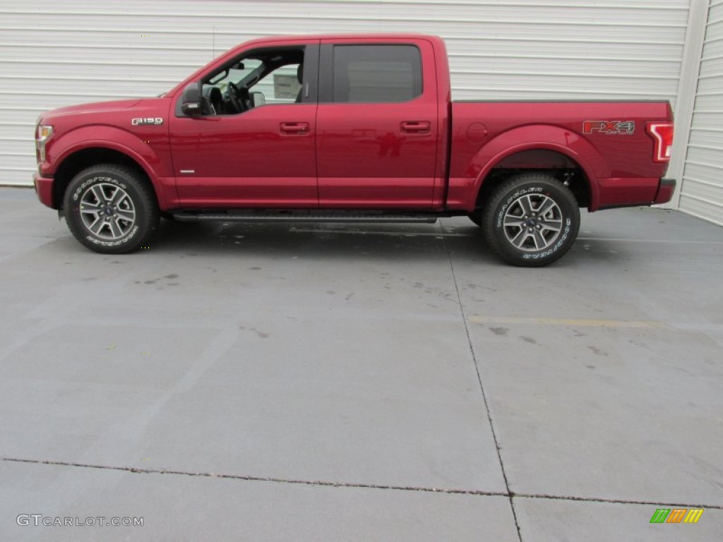 2015 F150 XLT SuperCrew 4x4 - Ruby Red Metallic / Black photo #6