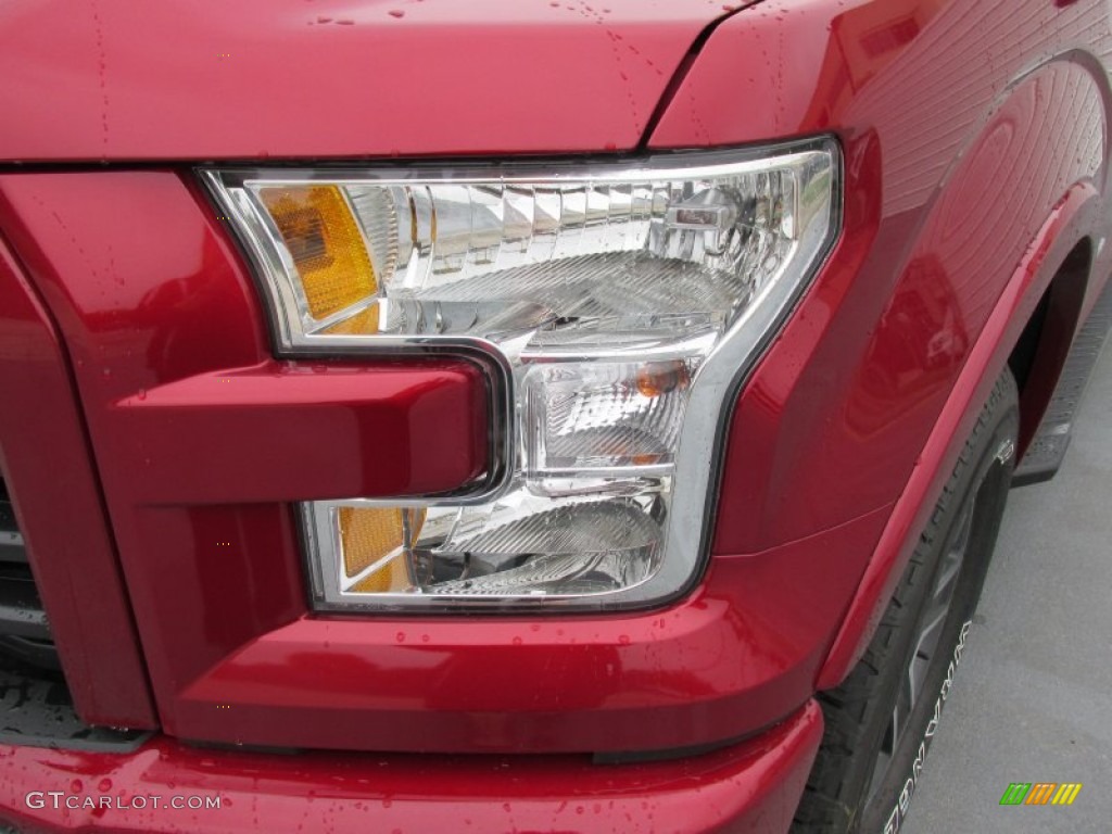 2015 F150 XLT SuperCrew 4x4 - Ruby Red Metallic / Black photo #9