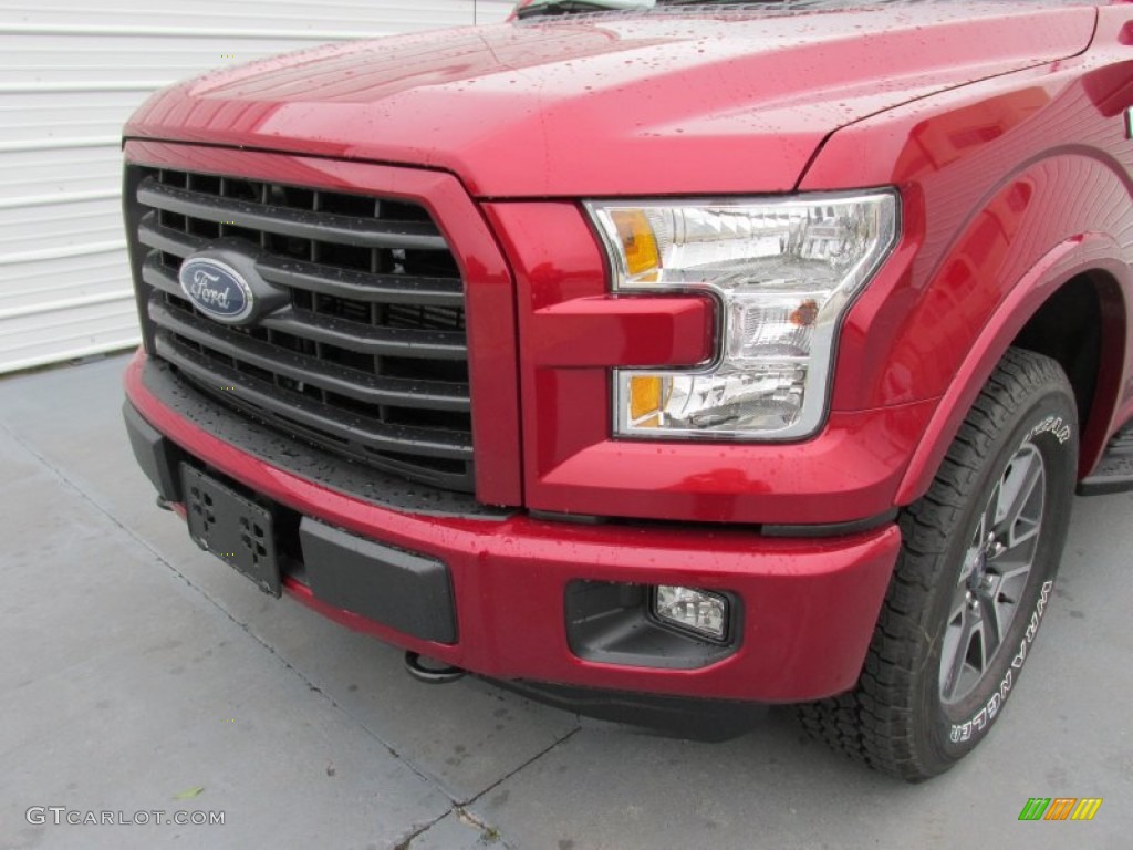 2015 F150 XLT SuperCrew 4x4 - Ruby Red Metallic / Black photo #10