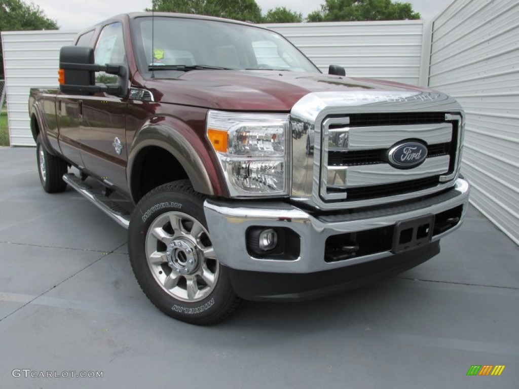 2015 F350 Super Duty Lariat Crew Cab 4x4 - Bronze Fire / Adobe photo #2