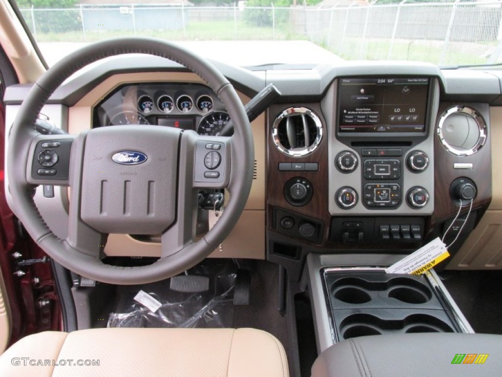2015 F350 Super Duty Lariat Crew Cab 4x4 - Bronze Fire / Adobe photo #28