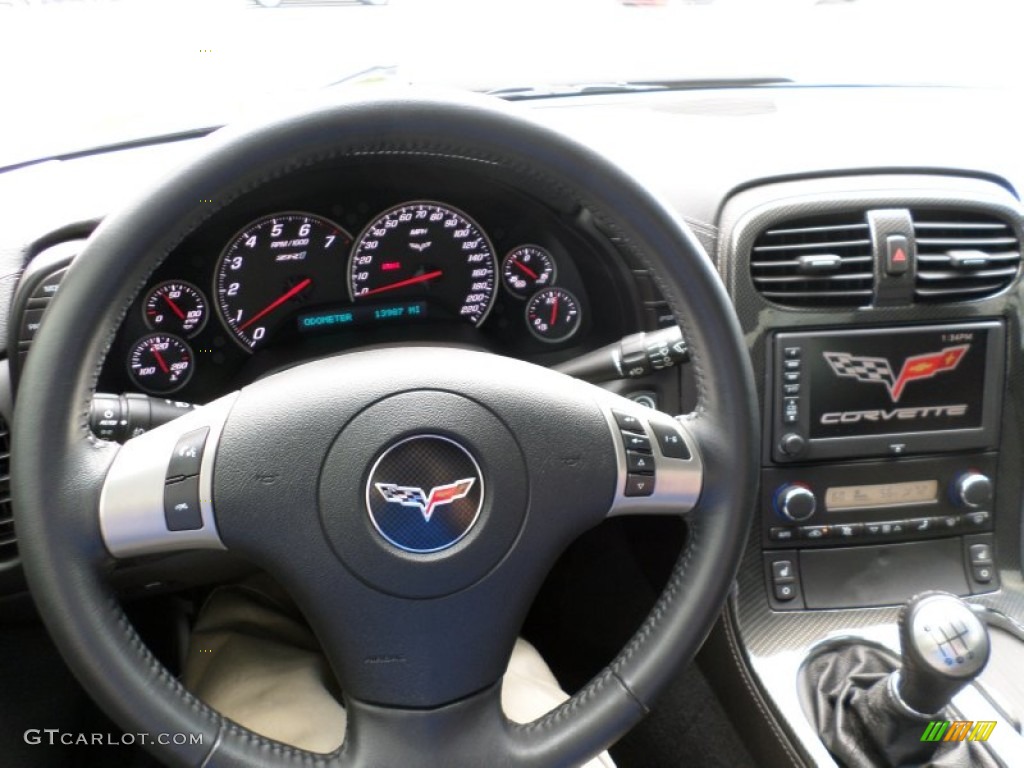 2010 Chevrolet Corvette ZR1 Ebony Black Steering Wheel Photo #103523912