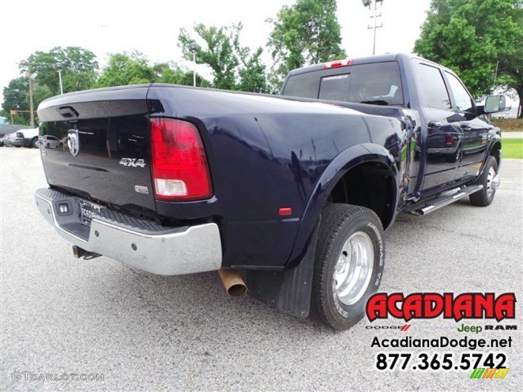 2012 Ram 3500 HD Laramie Crew Cab 4x4 Dually - True Blue Pearl / Light Pebble Beige/Bark Brown photo #8