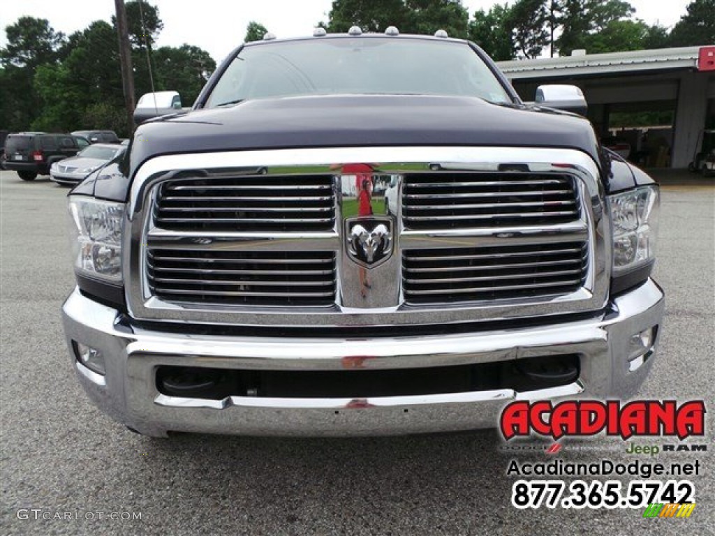 2012 Ram 3500 HD Laramie Crew Cab 4x4 Dually - True Blue Pearl / Light Pebble Beige/Bark Brown photo #13