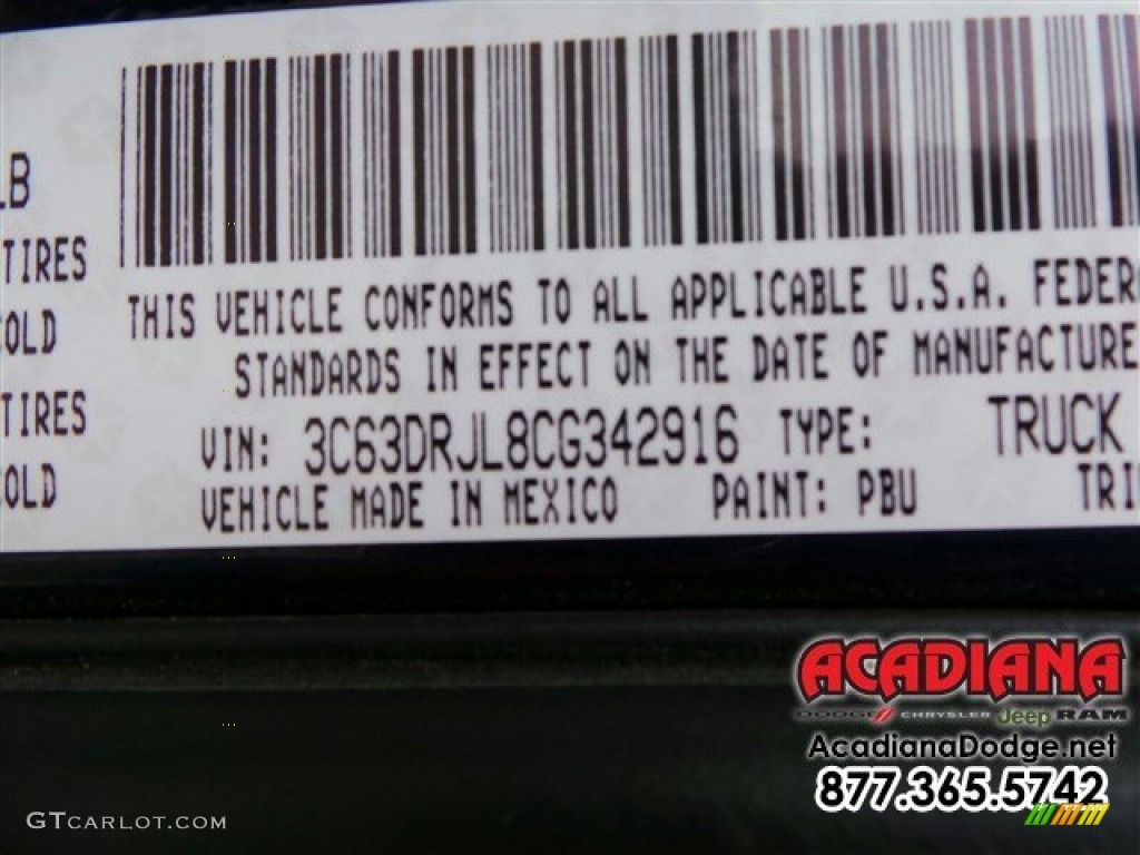 2012 Ram 3500 HD Laramie Crew Cab 4x4 Dually - True Blue Pearl / Light Pebble Beige/Bark Brown photo #16