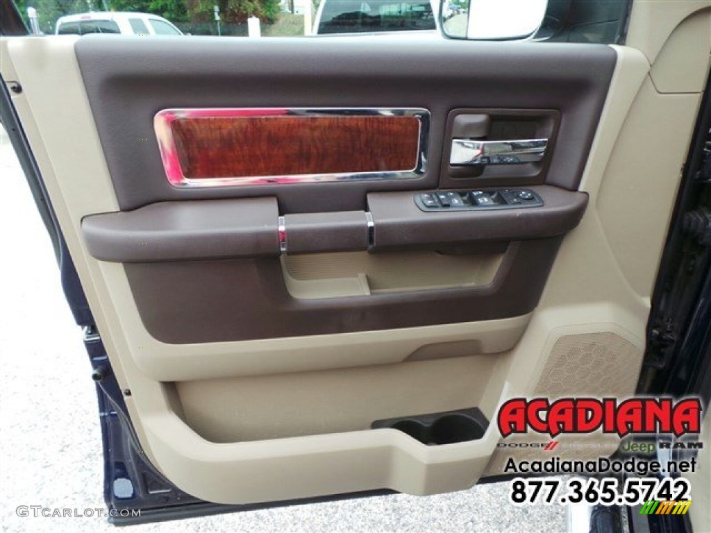 2012 Ram 3500 HD Laramie Crew Cab 4x4 Dually - True Blue Pearl / Light Pebble Beige/Bark Brown photo #17