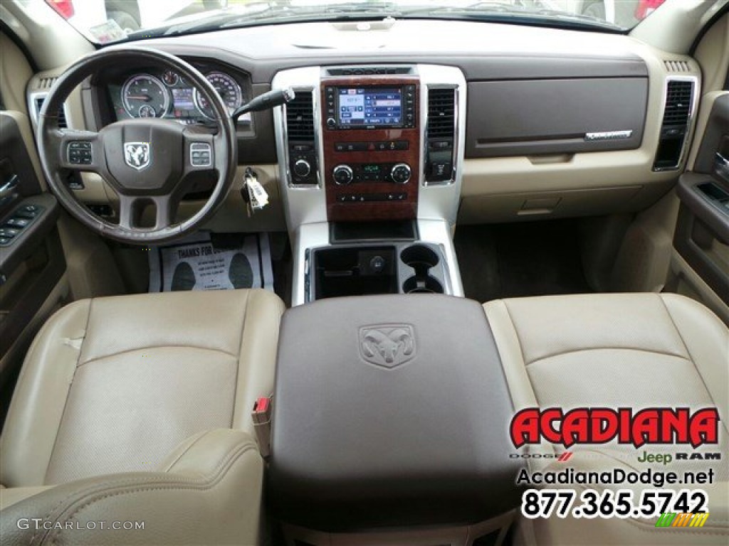 2012 Ram 3500 HD Laramie Crew Cab 4x4 Dually - True Blue Pearl / Light Pebble Beige/Bark Brown photo #22
