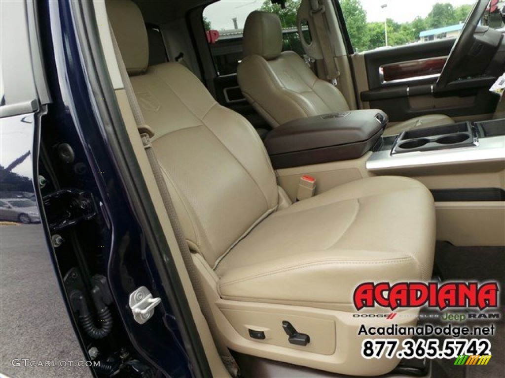 2012 Ram 3500 HD Laramie Crew Cab 4x4 Dually - True Blue Pearl / Light Pebble Beige/Bark Brown photo #23