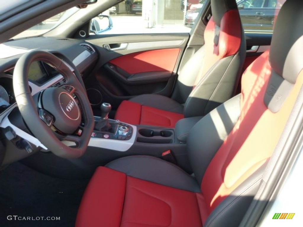 Black/Magma Red Interior 2015 Audi S4 Premium Plus 3.0 TFSI quattro Photo #103532417