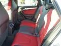 2015 Audi S4 Black/Magma Red Interior Rear Seat Photo