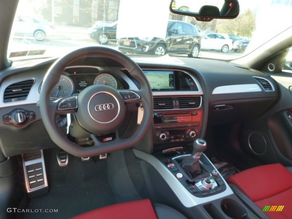 2015 Audi S4 Premium Plus 3.0 TFSI quattro Black/Magma Red Dashboard Photo #103532453