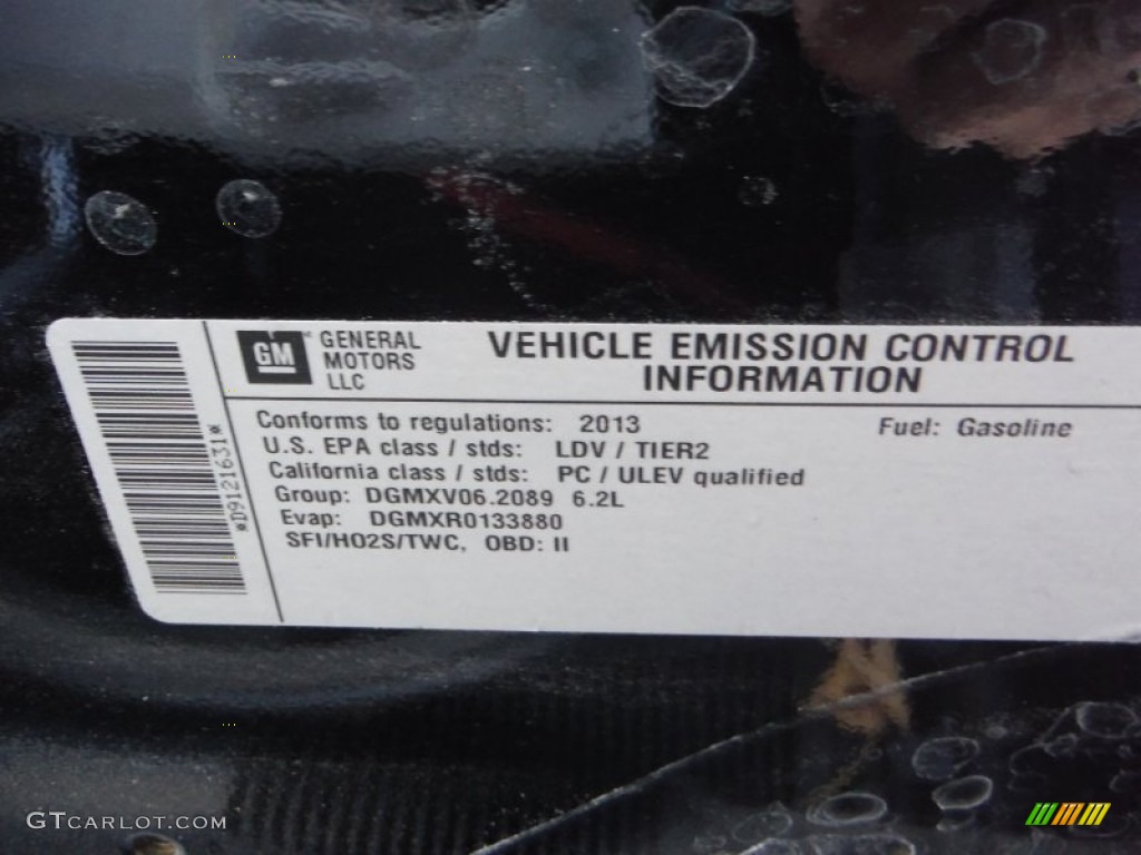 2013 Chevrolet Camaro SS Convertible Info Tag Photo #103532972