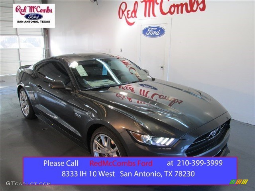 2015 Mustang GT Premium Coupe - Magnetic Metallic / 50 Years Raven Black photo #1