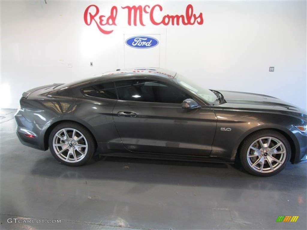 2015 Mustang GT Premium Coupe - Magnetic Metallic / 50 Years Raven Black photo #8