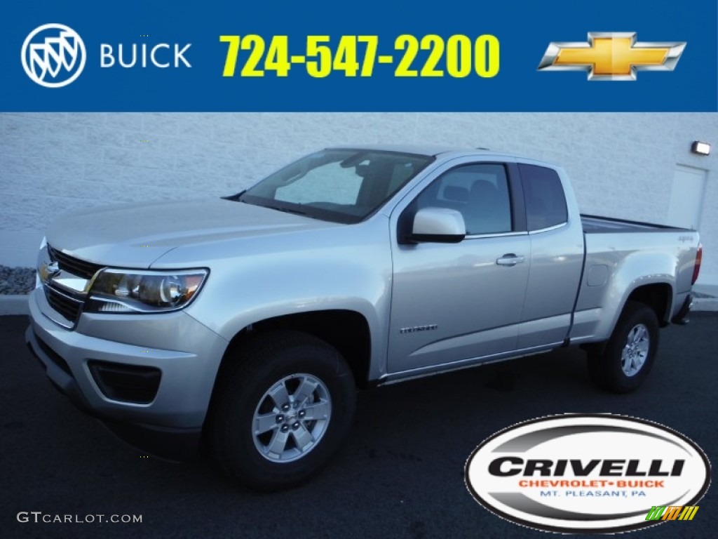 2015 Colorado WT Extended Cab 4WD - Silver Ice Metallic / Jet Black/Dark Ash photo #1