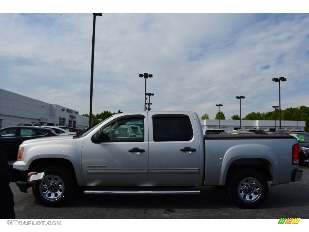 2010 Sierra 1500 SL Crew Cab - Pure Silver Metallic / Dark Titanium photo #6