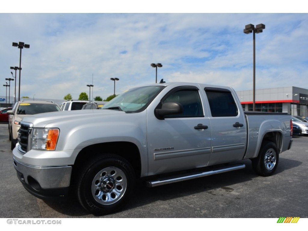 2010 Sierra 1500 SL Crew Cab - Pure Silver Metallic / Dark Titanium photo #7