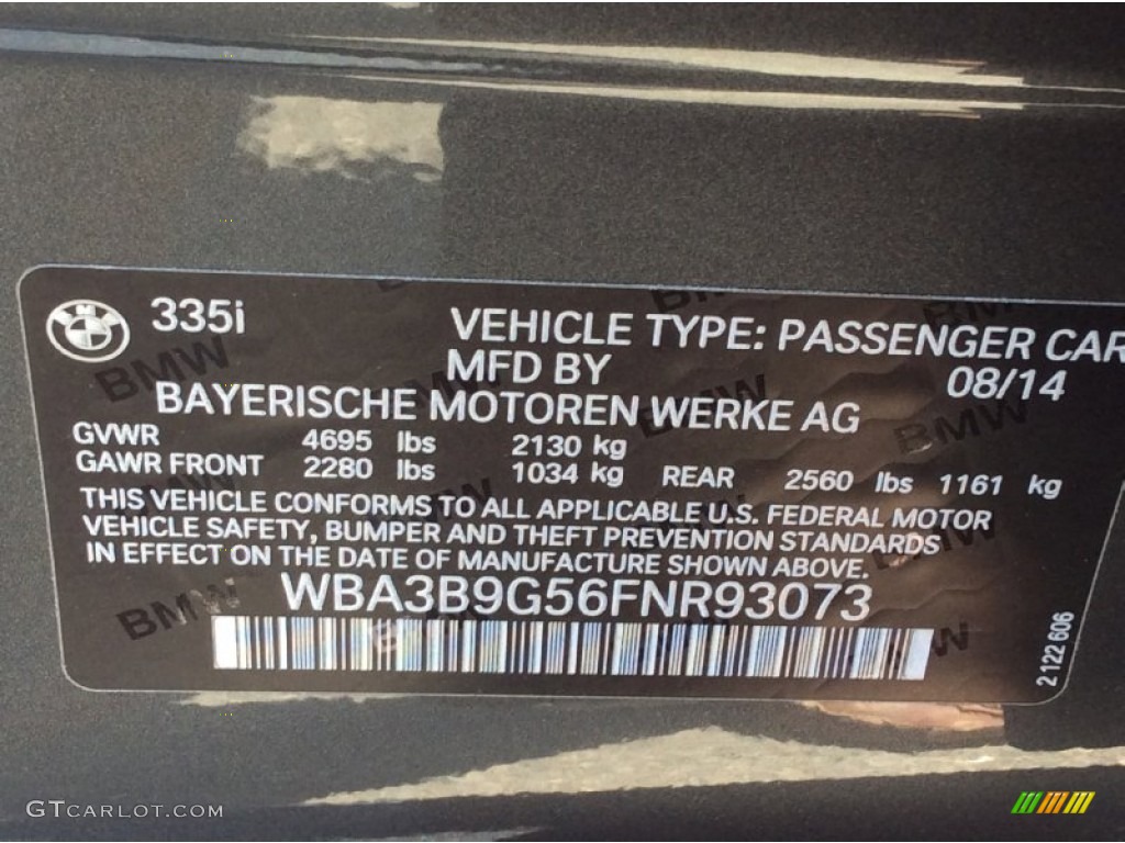 2015 3 Series 335i xDrive Sedan - Mineral Grey Metallic / Black photo #33