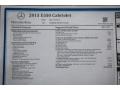  2015 E 550 Cabriolet Window Sticker