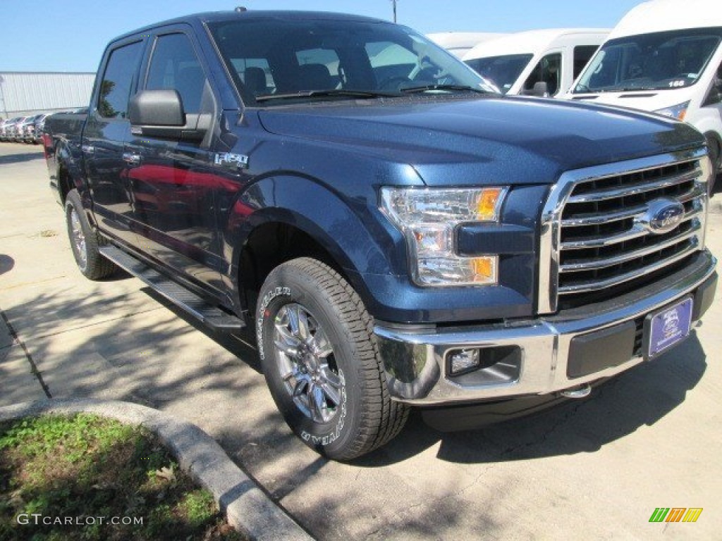 2015 F150 XLT SuperCrew 4x4 - Blue Jeans Metallic / Medium Earth Gray photo #1