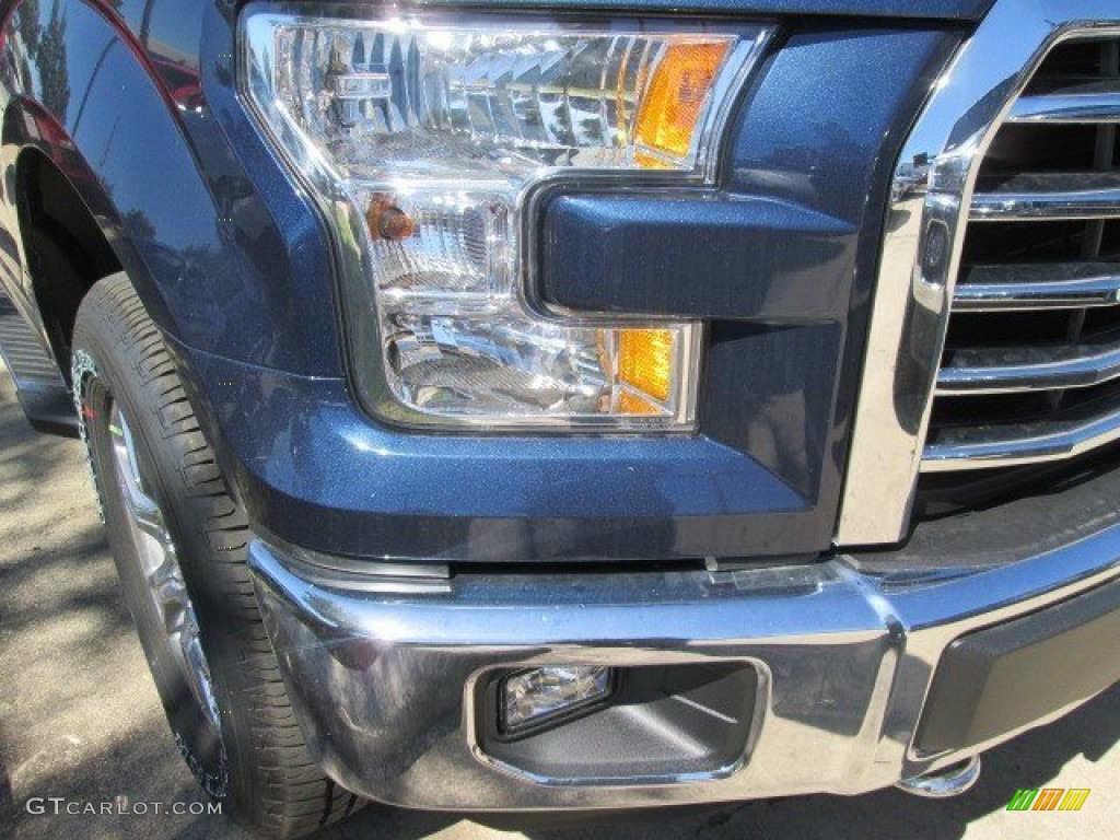 2015 F150 XLT SuperCrew 4x4 - Blue Jeans Metallic / Medium Earth Gray photo #7