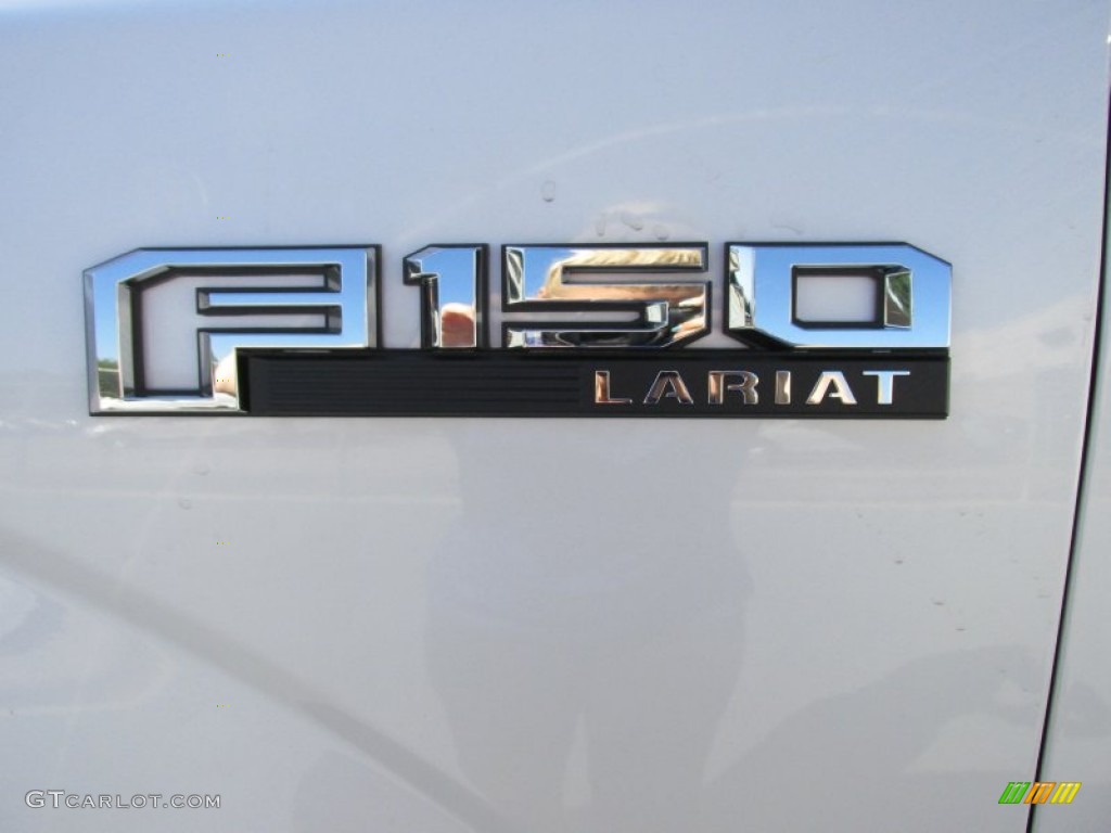 2015 F150 Lariat SuperCrew 4x4 - White Platinum Tricoat / Black photo #14