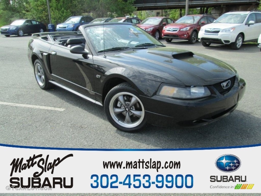 2002 Mustang GT Convertible - Black / Dark Charcoal photo #1