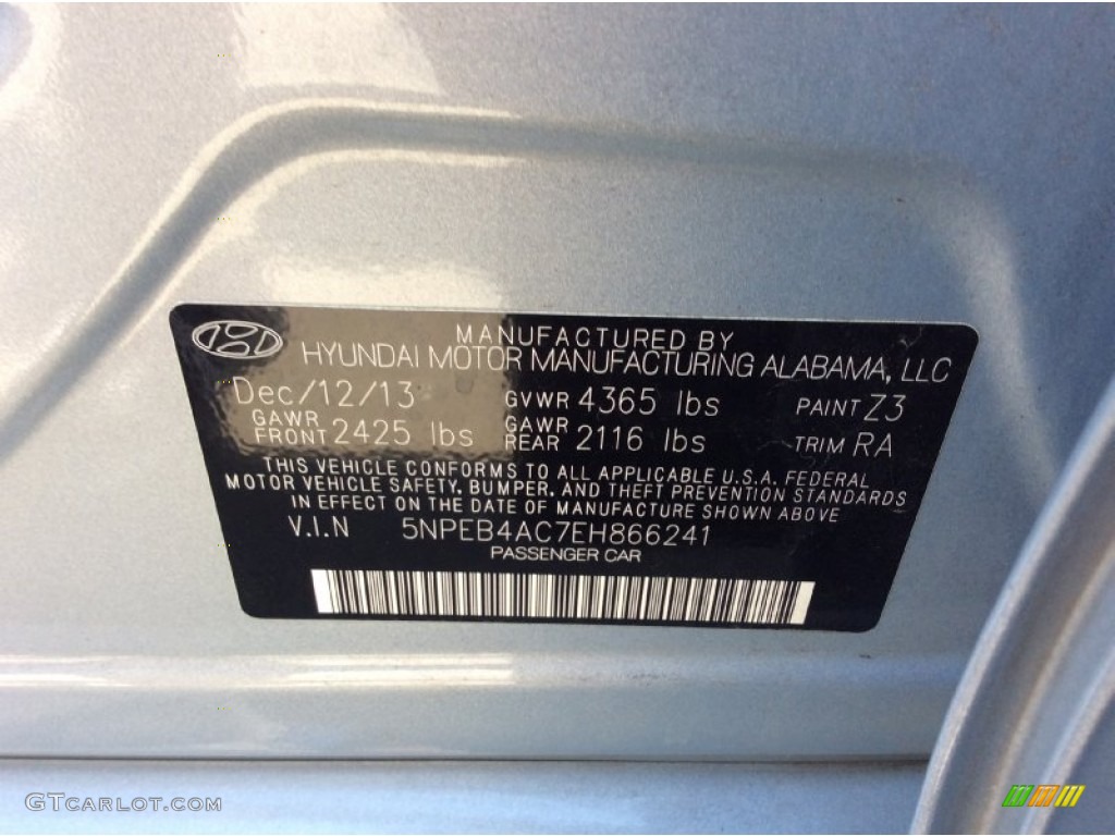2014 Sonata GLS - Iridescent Silver Blue Pearl / Gray photo #29