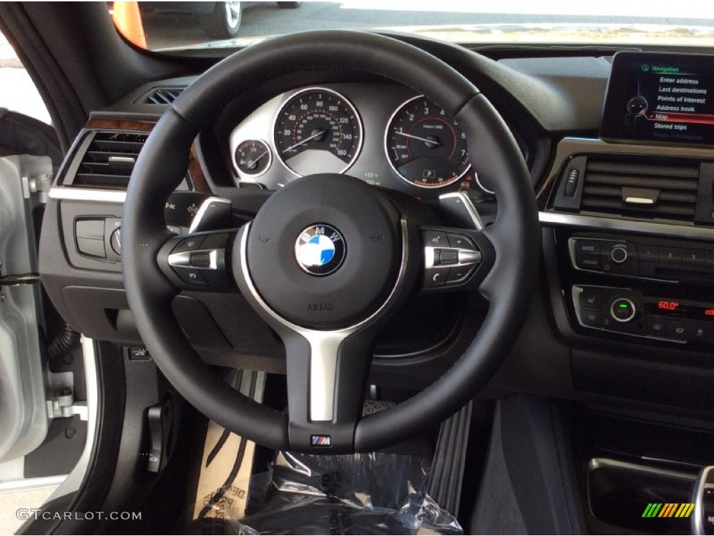 2015 BMW 4 Series 428i xDrive Coupe Black Steering Wheel Photo #103564755