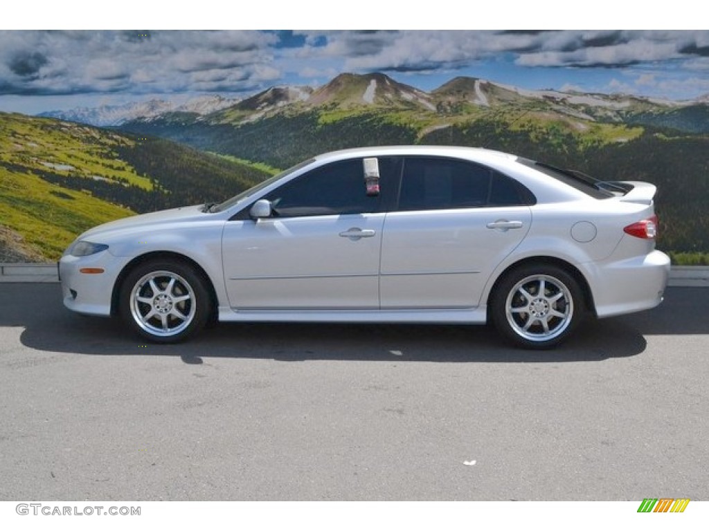 2005 MAZDA6 i Sport Hatchback - Glacier Silver Metallic / Black photo #6