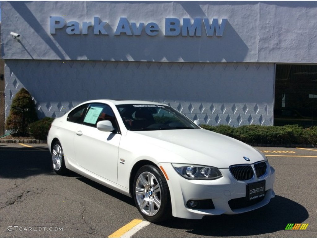 2012 3 Series 335i xDrive Coupe - Alpine White / Coral Red/Black photo #1