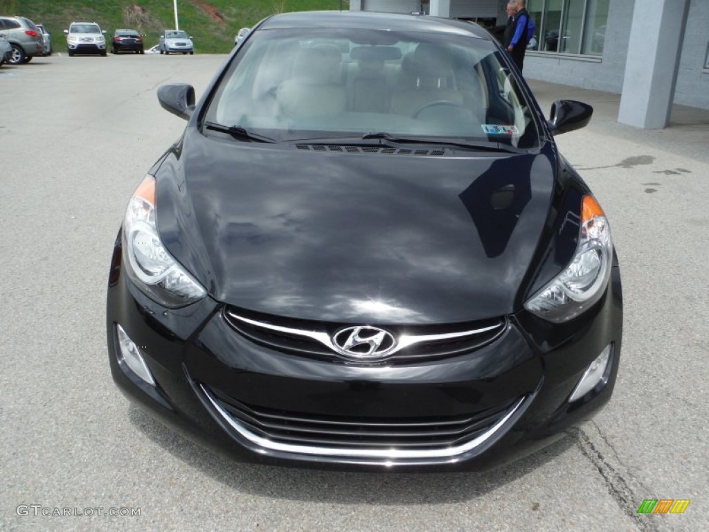 2012 Elantra GLS - Midnight Black / Beige photo #4