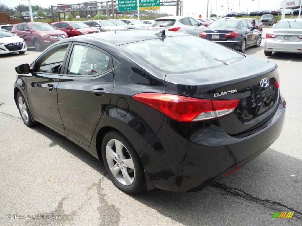 2012 Elantra GLS - Midnight Black / Beige photo #7