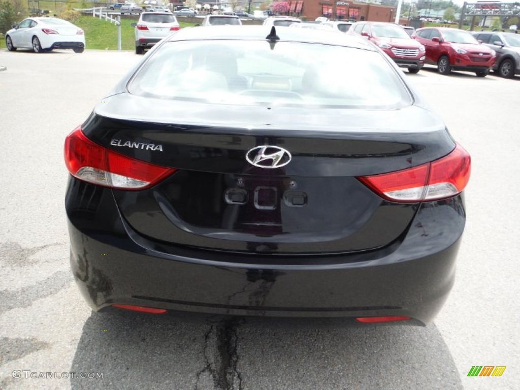 2012 Elantra GLS - Midnight Black / Beige photo #8