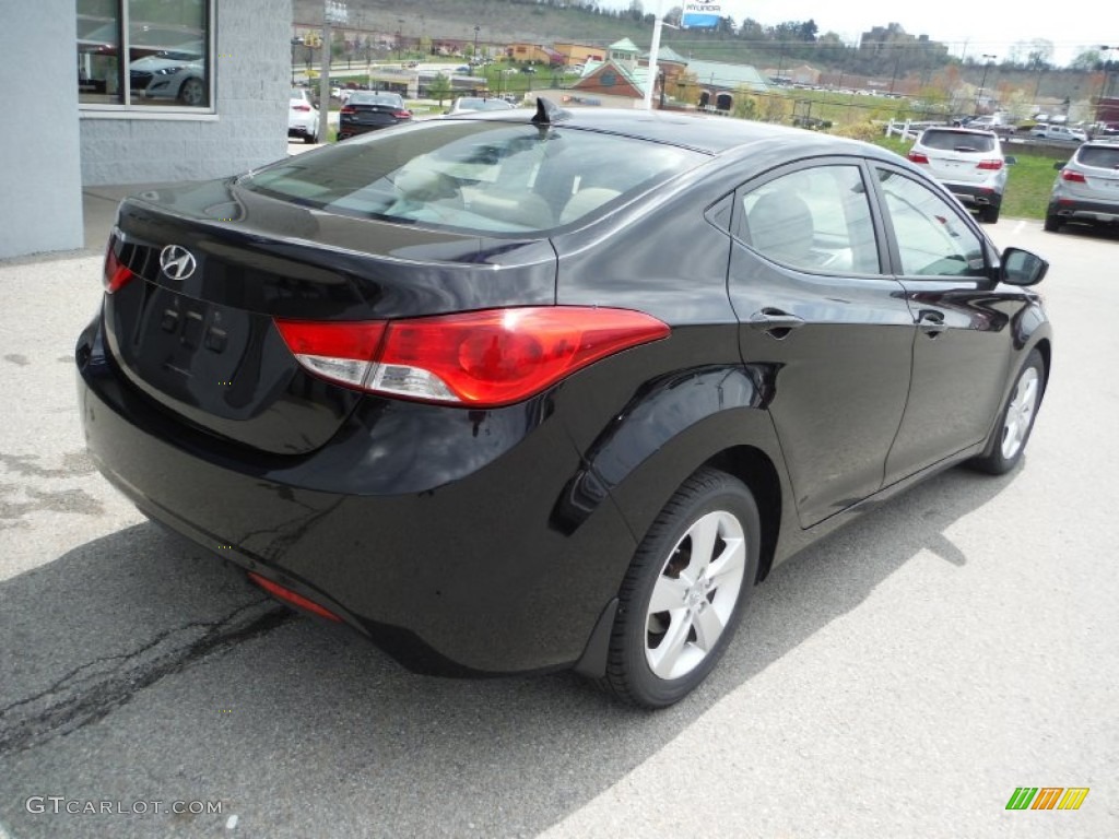2012 Elantra GLS - Midnight Black / Beige photo #9