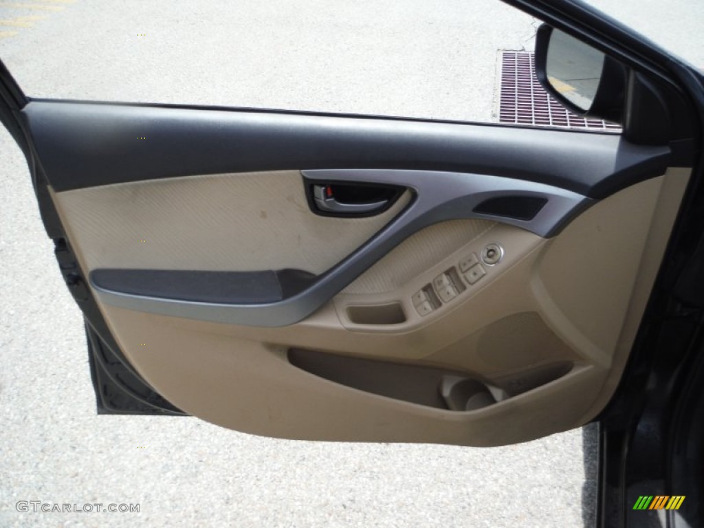 2012 Elantra GLS - Midnight Black / Beige photo #10
