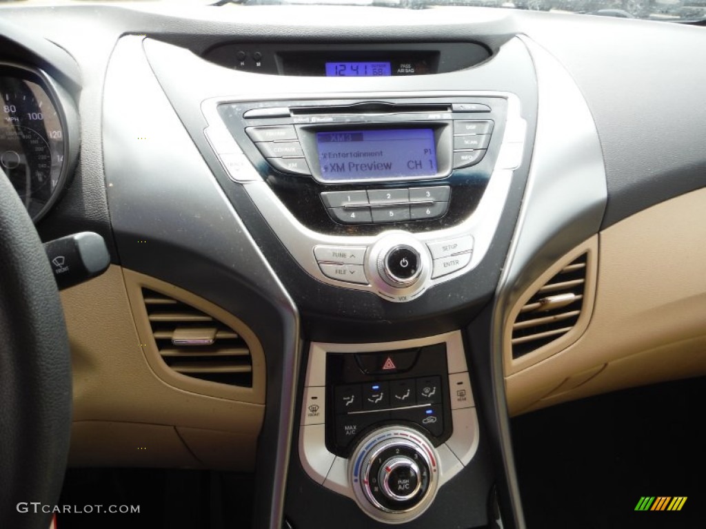 2012 Elantra GLS - Midnight Black / Beige photo #13