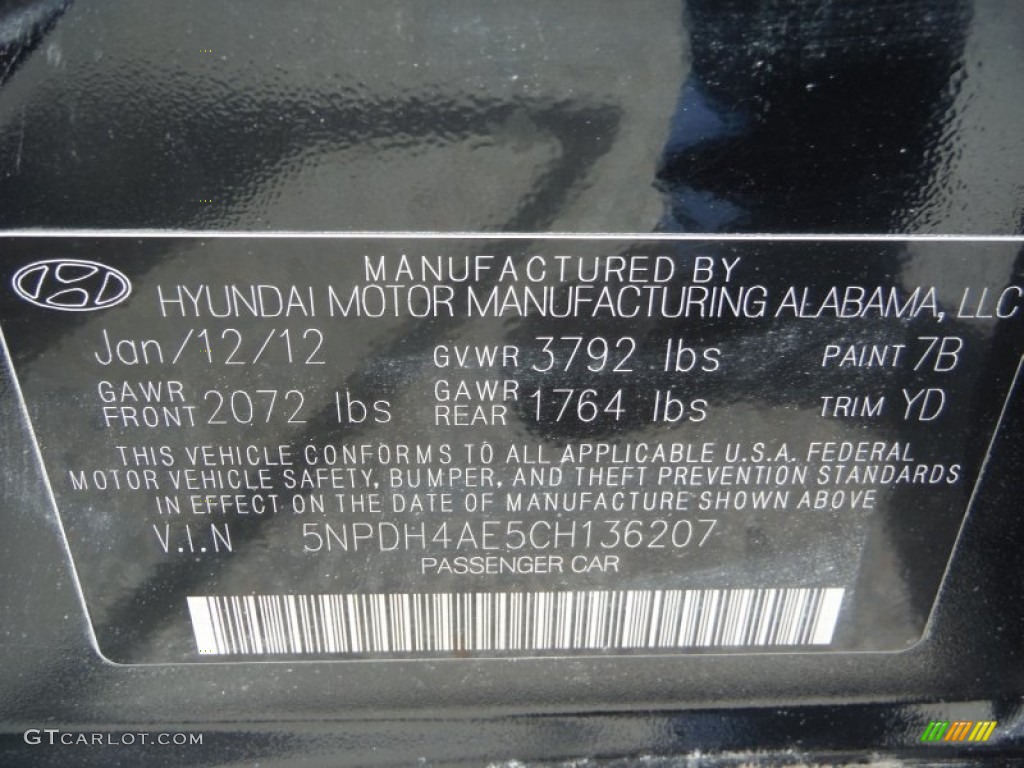 2012 Elantra GLS - Midnight Black / Beige photo #18