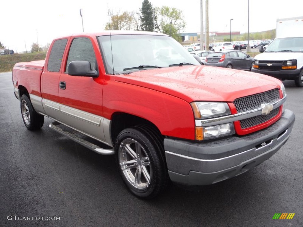 Victory Red 2005 Chevrolet Silverado 1500 LS Extended Cab 4x4 Exterior Photo #103572120