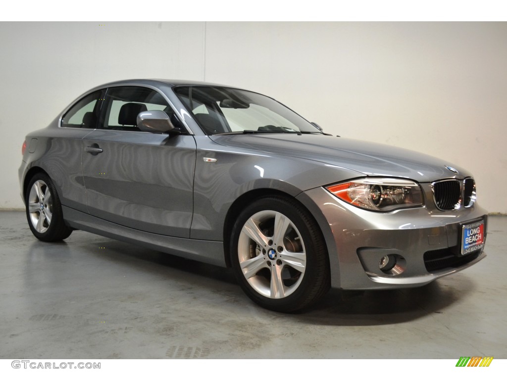 2012 1 Series 128i Coupe - Space Grey Metallic / Black photo #2