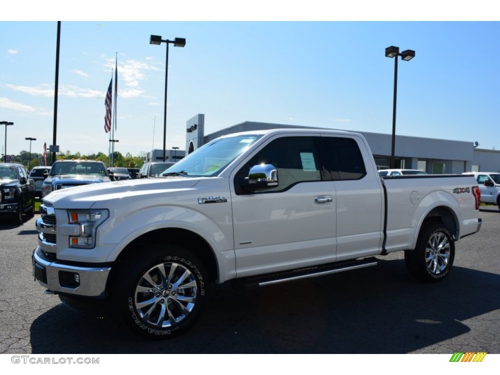 2015 F150 Lariat SuperCab 4x4 - White Platinum Tricoat / Medium Light Camel photo #3