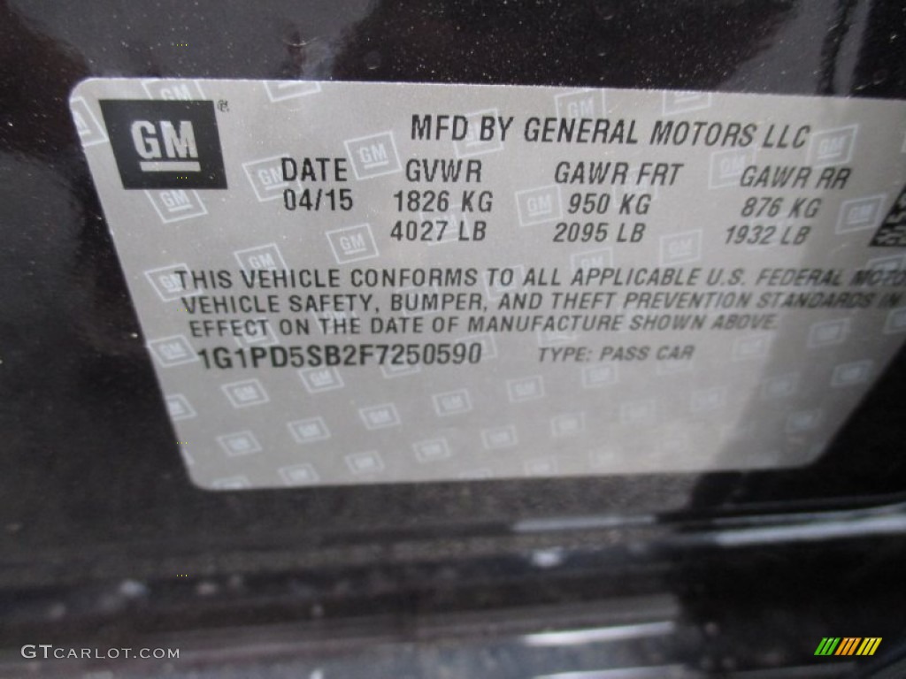 2015 Cruze LT - Blue Ray Metallic / Jet Black photo #19